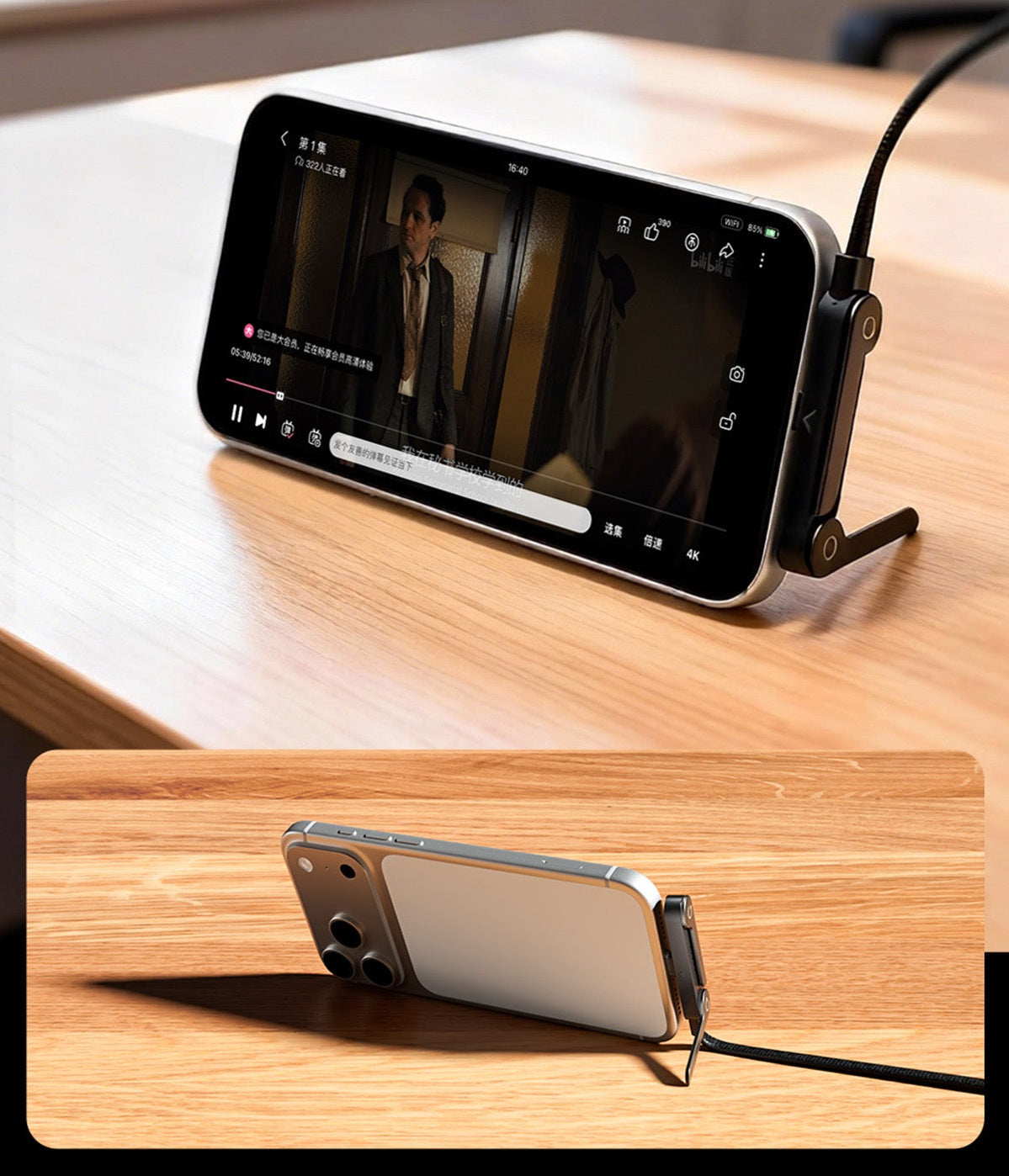 240W Katlanabilir Standlı USB-C Yüksek Hızlı Şarj Kablosu